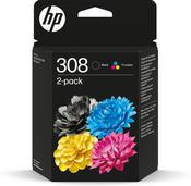 HP 308 1 x Black &amp; 1 x Colour Original Ink Cartridge Multipack 160 pages &amp; 120 pages image