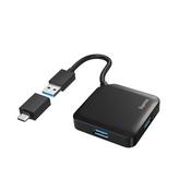 Hama 00200116 interface hub USB 3.2 Gen 1 3.1 Gen 1 Type-A  Type-C 5000 Mbits Black image