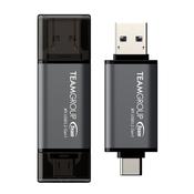 Team Group X1 USB 3.2 Gen1 USB flash drive 64 GB USB Type-A  USB Type-C 3.2 Gen 1 3.1 Gen 1 Black Grey image
