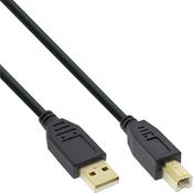 InLine USB 2.0 Cable Type A male  Type B female black gold plated 5m image