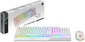 MSI VIGOR GK30 COMBO WHITE UK RGB MEMchanical Gaming Keyboard  Clutch GM11 WHITE Gaming Mouse  UK Layout 6-Zone RGB Lighting Keyboard Dual-Zone RGB Lighting Mouse 5000 DPI Optical Sensor Center image