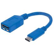 Manhattan Black USB-C to USB-A Cable 15cm Male to Female 5 Gbps USB 3.2 Gen1 aka USB 3.0 3A fast charging SuperSpeed USB Black image