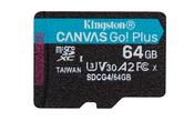 Kingston Technology 64GB microSDXC Canvas Go Plus Gen4 200R A2 U3 Single Pack wo ADP image