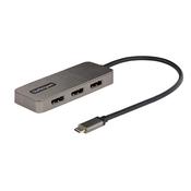StarTech.com 3-Port USB-C Multi-Monitor Adapter USB Type-C to 3x DisplayPort 1.4 MST Hub Triple 4K 60Hz DP Laptop Display Extender  Splitter HDR Extra-Long Built-In Cable - Windows Only image