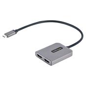 StarTech.com USB-C to Dual HDMI MST HUB - Dual HDMI 4K 60Hz - USB Type C Multi Monitor Adapter for Laptop w 1ft30cm cable - DP 1.4 Multi-Stream Transport Hub - USB-C to HDMI Splitter image