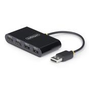 StarTech.com 4-Port USB 2.0 Hub USB Bus Powered Small Travel Mini USB Hub USB 2.0 Splitter Portable Multi-Port USB Hub 480Mbps Overcurrent Protection OCP image