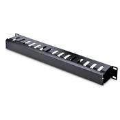 StarTech.com Horizontal 1U Server Rack Cable Management Finger Duct w Cover - 19 Network Rack Wire Duct Raceway Panel - Slotted Wire Duct