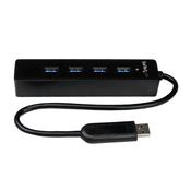 StarTech.com 4 Port Portable SuperSpeed USB 3.0 Hub with Built-in Cable4 Port Portable SuperSpeed USB 3.0 Hub with Built-in Cable - 5Gbps image