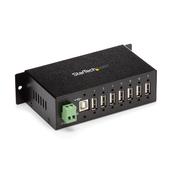 StarTech.com 7-Port USB 2.0 Hub - Metal Industrial USB-A Hub with ESD Protection &amp; 350W Surge Protection - Din Rail Wall or Desk Mountable - TAA Compliant USB Expander Hub