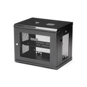 StarTech.com 2-Post 9U Wall Mount Network Cabinet with 1U Shelf 19 Wall-Mounted Server Rack for Data  Networking  AV  Electronics  Computer Equipment Small Vented Rack Enclosure
