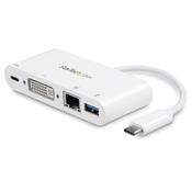 StarTech.com USB C Multiport Adapter - USB-C to DVI-D Digital Video Adapter with 60W Power Delivery Passthrough Charging GbE USB-A - Portable USB Type-CThunderbolt 3 Mini Laptop Dock