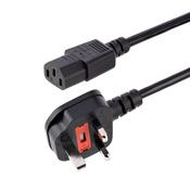 StarTech.com 10ft 3m UK Computer Power Cable 18AWG BS 1363 to C13 10A 250V Black Replacement AC Power Cord Kettle Lead  UK Power Cord PC Power Supply Cable TVMonitor Power Cable image