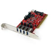 StarTech.com 4 Port PCI SuperSpeed USB 3.0 Adapter Card with SATA  SP4 Power