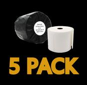 Pack of 5 101.6mm x 152.4mm 4x6 inch White Large Shipping Paper Label Roll - 500 Labels 25mm Core image