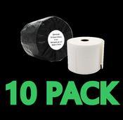 Pack of 10 101.6mm x 152.4mm 4x6 inch White Large Shipping Paper Label Roll - 500 Labels 25mm Core image