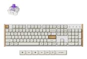 Keychron K10 HE keyboard Gaming USB  RF Wireless  Bluetooth QWERTY UK English White Wood image