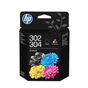 Multipack of HP 302304 Black &amp; Colour Inks 120 pages &amp; 100 Pages