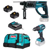 Makita 18V LXT COMBI &amp; SDS DRILL 2 X 5AH image