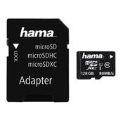 Hama 128GB microSDXC Class 10 UHS-I 80MB/s Memory Card with Adapter