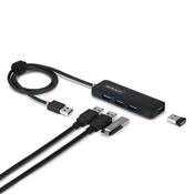 StarTech.com 4-Port USB-A Hub 5Gbps Bus Powered USB-A to 4x USB-A Mini Hub Extra Long 2ft61cm Host Cable PCR Plastic Portable Desktop  Laptop USB Hub image