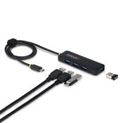 StarTech.com 4-Port USB-C Hub 5Gbps Bus Powered USB-C to 4x USB-A Mini Hub Extra Long 2ft61cm Host Cable PCR Plastic Portable Desktop  Laptop USB Hub image