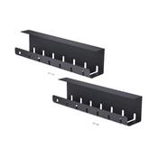 StarTech.com 2-Pack Under Desk Cable Management Tray 42 Long 21 Per Tray Metal Slotted Style Cable Organizer Screw-On Install Power Bar Holder Black TAA image