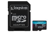 Kingston Technology 64GB microSDXC Canvas Go Plus Gen4 200MBs A2 U3 V30 Card  Adapter