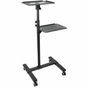 StarTech.com Mobile Projector and Laptop StandCart - Heavy Duty Portable Projector Stand 2 Shelves hold 22lb10kg each - Height Adjustable Rolling Presentation Cart wLockable Wheels image