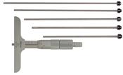 Mitutoyo Depth Micrometer, Interchangeable Rods 0-100mm, 101mm Base 129-115