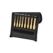 Starrett SB565Z Brass Drive Pin Punch Set Brass Drive Pin Punch Set, 4"Length, 1/16", 3/32", 1/8", 5/32", 3/16", 7/32", 1/4", 5/16" Punch Diameter image