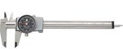 Etalon Brown &amp; Sharpe Dial Caliper, Stainless Steel, Black Face, 0-6" Range, +/-0.001" Accuracy, 0.1" Resolution, Meets DIN 862 Specifications 075116550 image