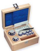 Kern 304-071-610 E1 Set of Weights 1g - 2Kg Polished Stainless Steel in Wooden Box with DKD Calibration Certificate, Dust-brush, tweezers and gloves image