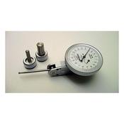Compac, Brown &amp; Sharpe TESA Long Stylus 212L Lever Dial Test Indicator, Horizontal Type, M1.6 Thread, 4mm Stem Dia., White Dial, 0-50-100 Reading, 40mm Dial Dia., 0-3mm Range, 0.01mm Graduation, +/-0.026mm Accuracy, Long Stylus 36mm