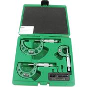 Insize Set of Insize mechanical micrometers with heat shield Range : 0-3" Graduation : .0001" Number of Micrometers : 3 Type : Ratchet, Heatshield 3202-33