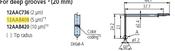 Deep groove 20mm stylus - R5µm; 90° for Surftest; Formtracer SV-C 12AAB408