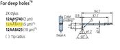2 x Deep hole stylus - R5µm; 90° for Surftest; Formtracer SV-C 12AAB413