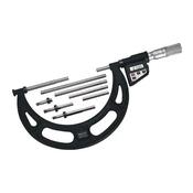 Starrett 714CFLZ LCD Interchangeable Anvil Micrometer, Friction Thimble, Lock Nut, 9-12" Range, 0.0001" Graduation, -0.00025" Accuracy