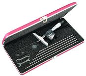 Starrett 749MEBZ-150 Small Depth Gauges Starrett Digital Micrometers depth Number of rods: 6 Range: 0-150mm/0-6" Resolution:.001mm/.00005" SPC Output: Yes image