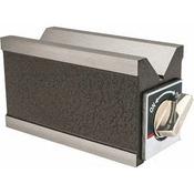 MHC 285-2414 Magnetic Vee Blocks Double sided with on off switch : 3-3/4x3x6"(H x W x L) cap 2-1/4" Double side-V Magnetic power : 150lbs Supplied : Single Piece
