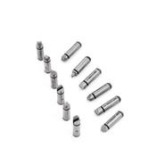Inspec Set of anvils Item number F0100 For screw thread micrometer Range Thread Angle: 60 Degree Pitches in Set: 64-48TPI/0.4-0.5mm, 44-28TPI/0.6-0.9mm, 24-14TPI/1-1.75mm, 13-9TPI/2-3mm, 8-5TPI/3.5-5mm, and 4.5-3.5TPI/5.5-7mm image