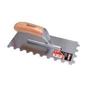 Square Notched Adhesive Trowel, Wooden Handle, 120 X 280, U-Shaped Teeth image