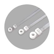 Hole Cable Ties For Screw, White, 200 X 4.8 mm (100Pcs)