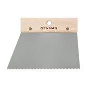 Stainless Steel Triangle Notched Spatula, Wooden Handle, 200 mm