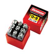 Number Steel Stamps, 06.00 mm(1/4''), (9Pcs)