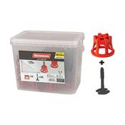 Tile Leveling Kit With 100 Linear Screw Spacers &amp; 50 Wedges, Light Level