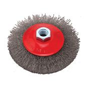 Tapered Brushes, Brass Coated Steel Wire, Crimpled Coarse 03 mm, M14*2, 125 mm image