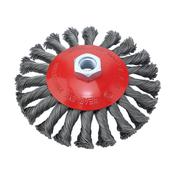 Tapered Brushes, Tempered Steel Wire, Knotted 0.5 mm, M14*2.82, 125