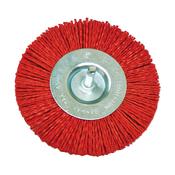 Wheel Brush With Abrasive Nylon, Red With Shank, 75 mm image