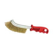 Hand Brush Brass Coated Steel Wire, Crimped Coarse 0.3 mm Wire, Plastic Handle