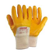 Yellow Nitrile (Nbr) Coated Gloves, Interlock Lining Knitted Wrist, Grade A, 8''/M